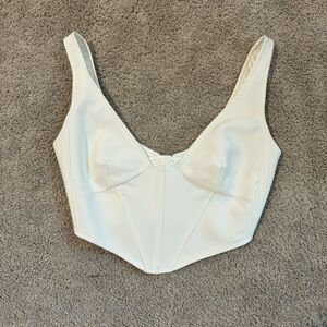 Bardot White Crop Top